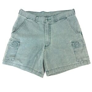 Vintage Sportif Green Cargo Shorts 34 Hiking Outdoor Retro